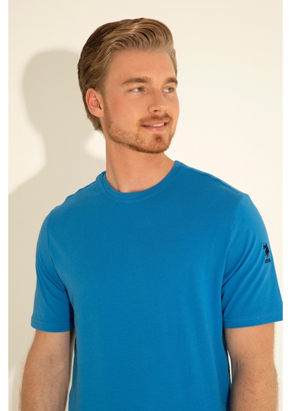 U.S. Polo Assn. Erkek Saks Basic T-Shirt 50284618-VR045