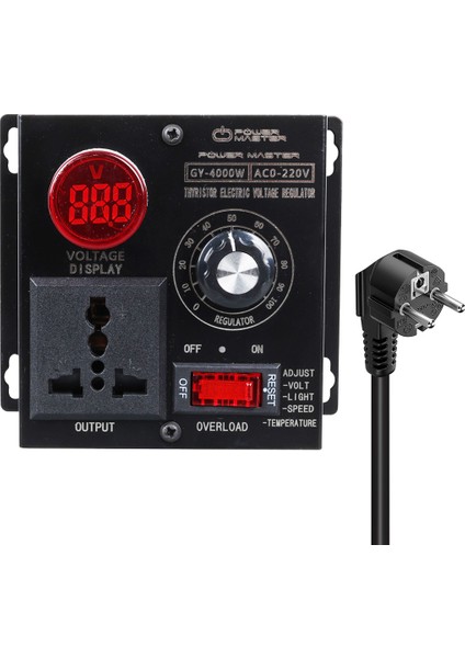 PM-21013 10 100V Ac 4000 Watt 15A Hız Işık Kontrolü Motor Sürücü Voltaj Regülatör