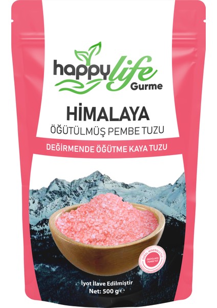 Happy Life Gurme Himalaya Tuzu Öğütülmüş Pembe 500 gr