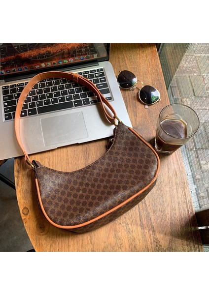 Store Retro Baskılı Koltuk Altı Çantası, Çok Yönlü Ins Omuz Baget Çantası (Yurt Dışından)