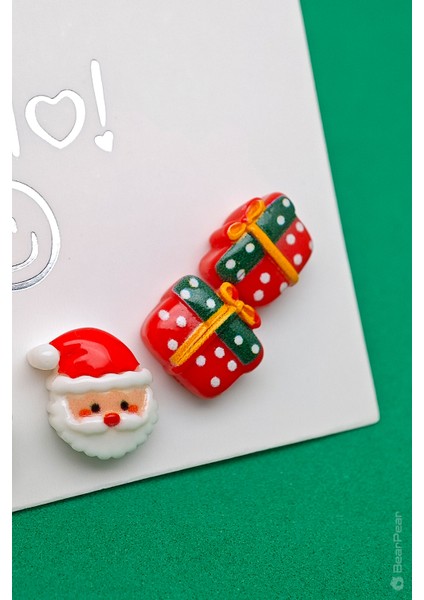 Yılbaşı Küpesi Noel Temalı 6'lı Küpe Set Kokina Küpe