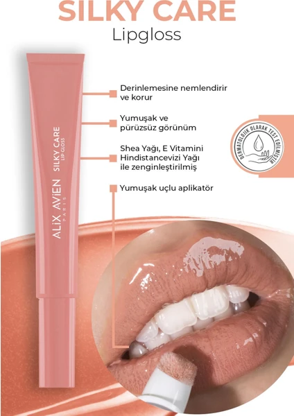 Koruyucu, Dolgunlaştırıcı, Nemlendirici Dudak Parlatıcısı - Silky Care Lipgloss 302 Burnt Copper