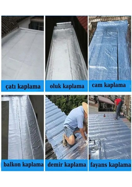 Süper Güçlü Çatı İzolasyon Bandı 100CM x 300CM Tamir ve Su Sızdırmaz Çamur Bant En 1 Metre Boy 3 Metre