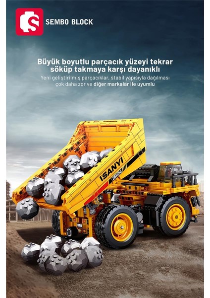 Sany Lisanslı Maden Kamyonu 1261 Parça Yapı Blokları LEGO ile Uyumlu (712023)