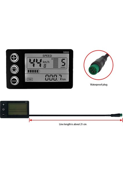 Su Geçirmez LCD Ekran Paneli Kontrol Paneli Elektrikli Bisiklet Denetleyici Elektrikli Bisiklet Elektrikli Bisiklet Aksesuarları (Yurt Dışından)