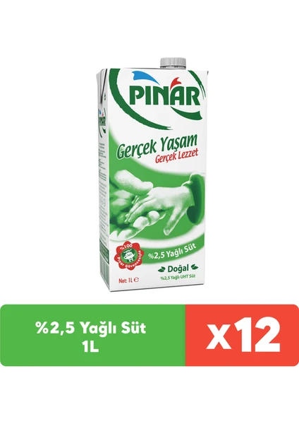 %2.5 Yağlı Süt 1 Lt x 12 Adet