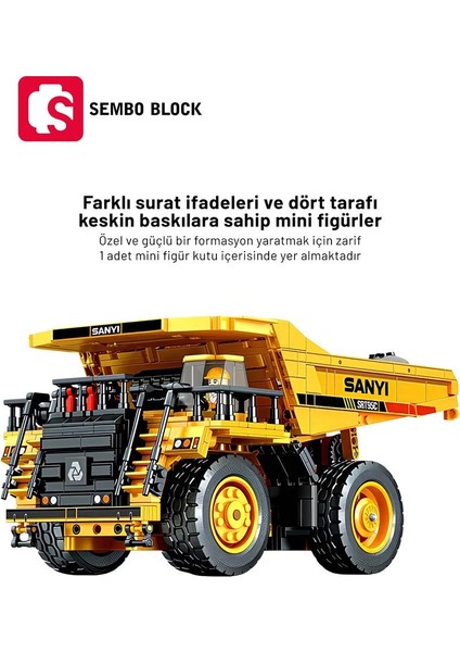 Sany Lisanslı Maden Kamyonu 1261 Parça Yapı Blokları LEGO ile Uyumlu (712023)