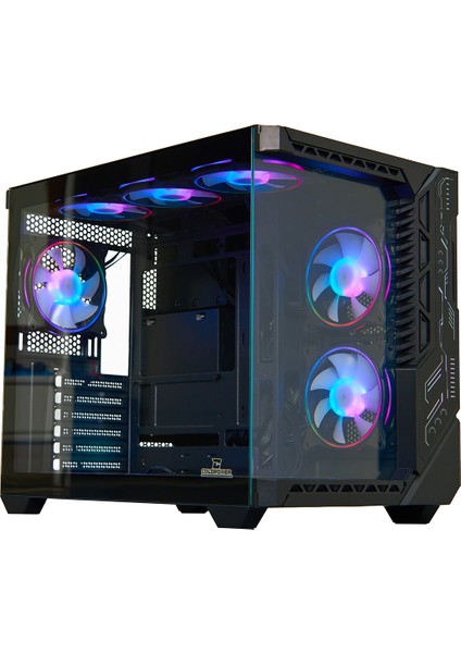 ColdPower Seawave 7x Argb Sessiz Fan Temper Cam Kumanda Kontrolcü Psu Yok E-Atx Gaming Kasa