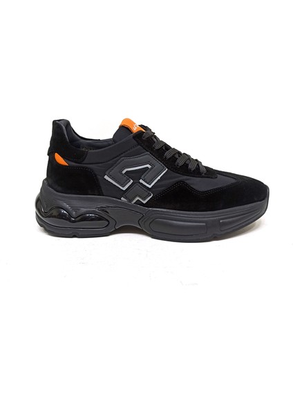 Siyah Deri Erkek Sneaker Ayakkabı