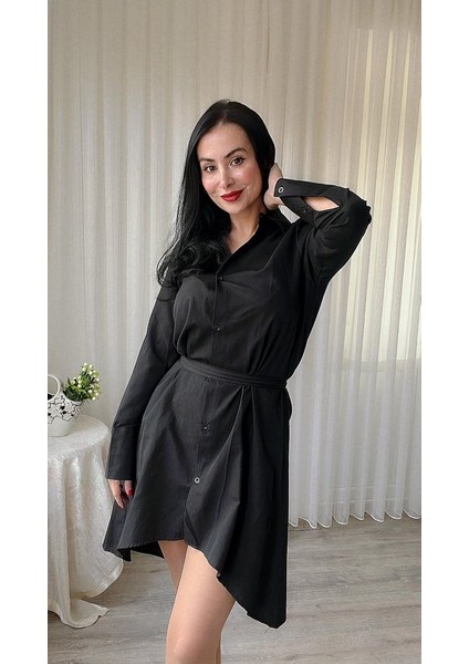 Miracotton Kadın Uzun Kollu Ön Kısım Kısım Arka Kısım Uzun Trikoton Gömlek Elbise fiyatları