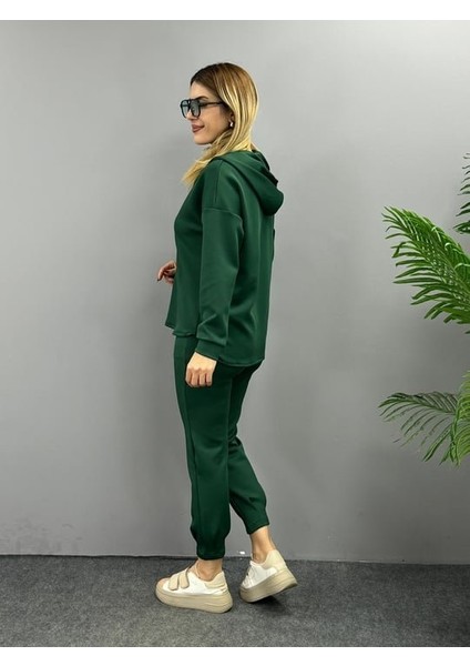 Miracotton Kadın Uzun Kol V Yaka Kapüşon Detay Sweat ve Yüksel Bel Eşofman Ikili Takım modelleri