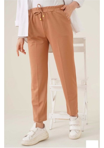 Miracotton Tam Kalıp Basic Eşofman Pantolon - Kahverengi
