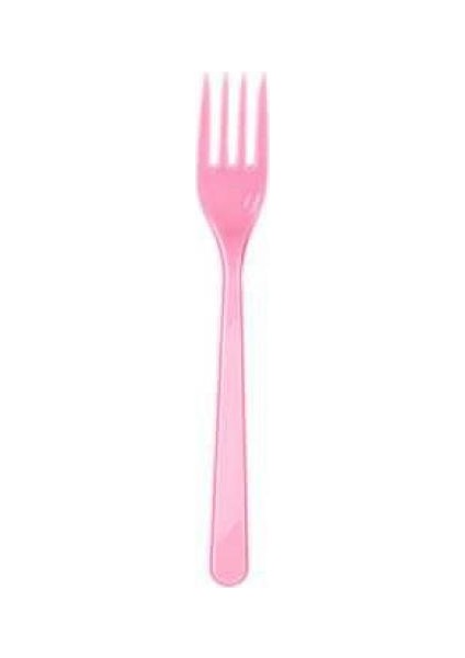 Pembe Plastik Çatal 24'lü
