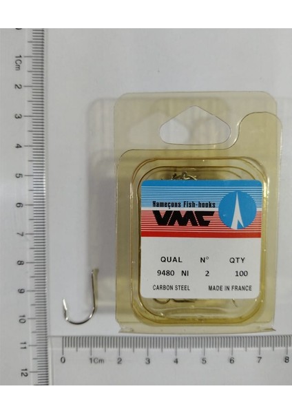 9480NI Nikel Düz Kısa Pala Olta Iğnesi 100 Adet No : 2