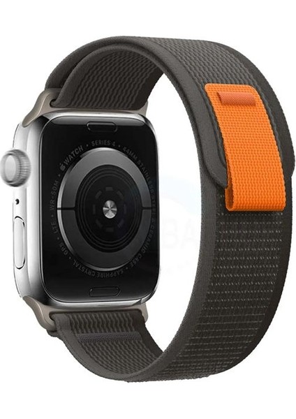 Apple Watch 10 42MM ile Uyumlu Trial Cırtlı Hasır Kumaş Kordon Kayış - FC267