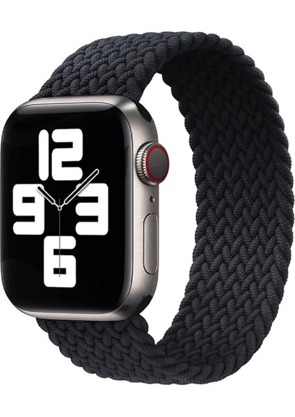 Apple Watch 10 Series 46MM ile Uyumlu Hasır Örgü Solo Loop Kordon Kayış - FC401