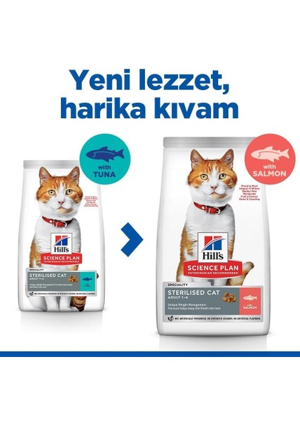 Adult Kısırlaştırılmış Kediler Için Somon Balıklı Kedi Maması 1,5 kg