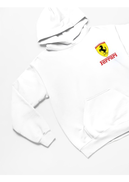 Ferrari Enzo Beyaz 3 Ip Kalın Kumaş Unisex Sweatshirt Hoodie
