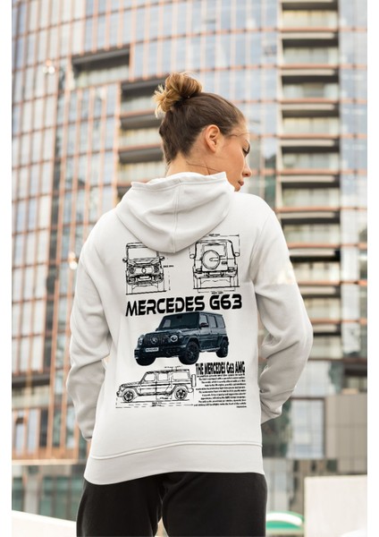 Mercedes G63 Amg Baskılı Beyaz 3 Ip Kalın Kumaş Unisex Sweatshirt Hoodie fiyatları