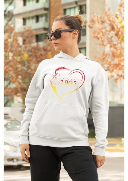 Aslan Yelesi Sarı Kırmızı Taraftar Sweatshirt Unisex Oversize Hoodie