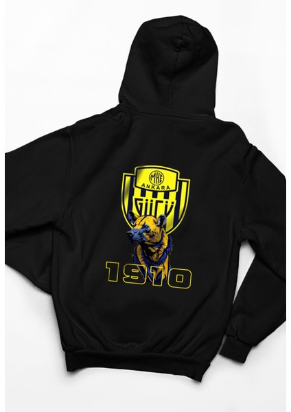 Ankaragücü Benekli Sırtlan Özel Tasarım Ön Baskılı 3 Ip Kalın Kışlık Unisex Oversize Sweatsirt