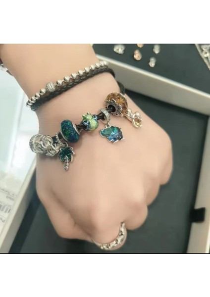 Işıltılı Yeşil Murano Cam Charm modelleri