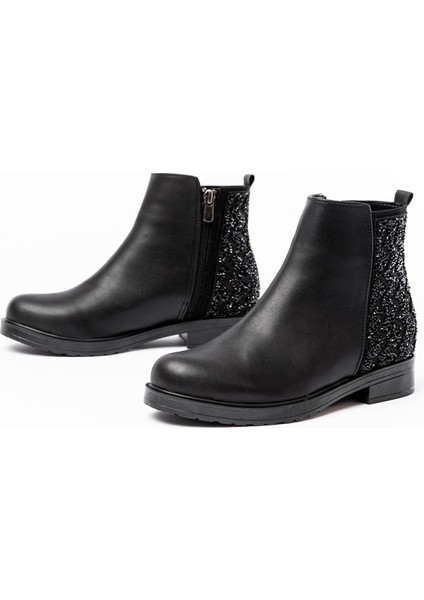 Siyah Taş Aksesuarlı Fermuarlı Günlük Kadın Bot fırsatları
