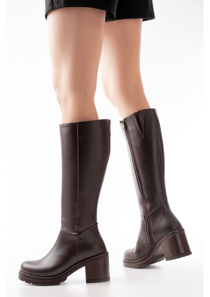 Bej Yüksek Tabanlı Bağcıklı Fermuarlı Günlük Kadın Çizme fırsatları