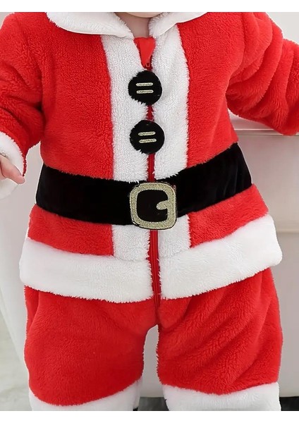 Noel Baba Kostümü - Polarlı Noel Baba Tulumu - Noel Cosplay - Christmas Noel Çocuk Tulum fırsatları