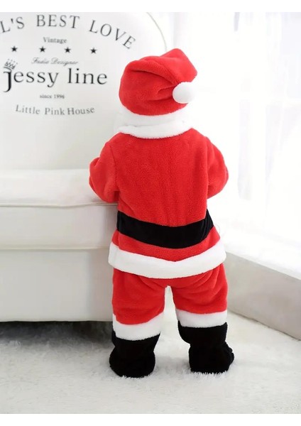 Noel Baba Kostümü - Polarlı Noel Baba Tulumu - Noel Cosplay - Christmas Noel Çocuk Tulum indirimleri