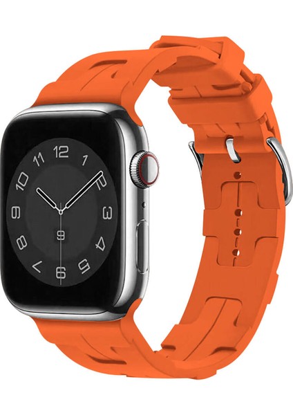 Apple Watch 10 Series 46MM ile Uyumlu Hermes Silikon Kordon Kayış - FC379