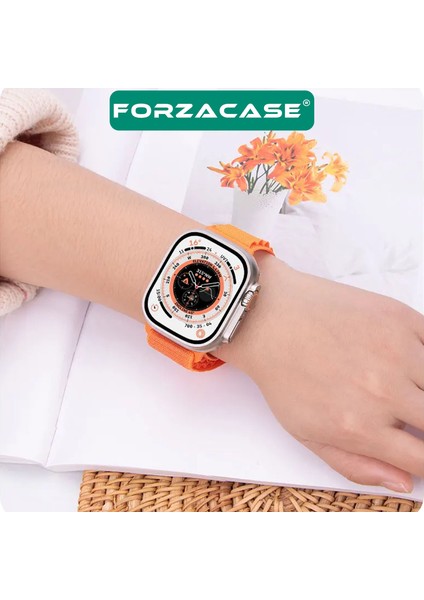 Apple Watch Series 10 46MM ile Uyumlu Kancalı Kumaş Kordon Kayış - FC269