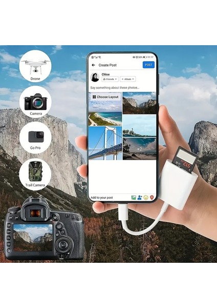 FXN-22T Type-C Usb-C Memory Android Hızlı Micro Sd Tf USB 3.0 Otg Dönüştürücü Kamera Kart Okuyucu