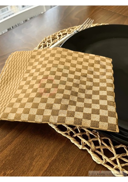 4 Adet , 40X60CM Ekose Desen, Alman Peçetesi, Mutfak Havlusu, Kurulama Havlusu, Mutfak Havlusu