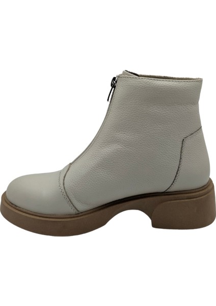 Alize Kadın Deri Fermuarlı Kısa Bot - Alize - Bej - 40 fiyatları