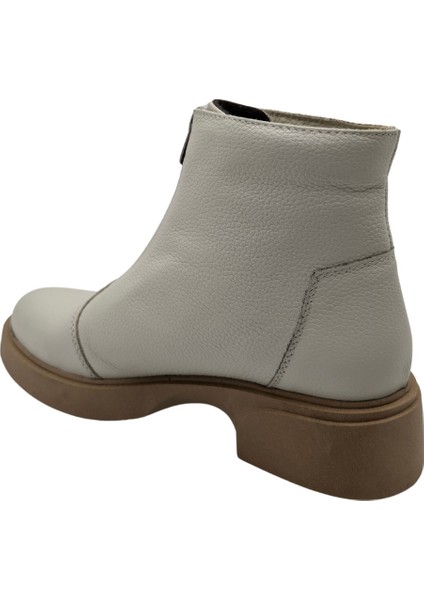Alize Kadın Deri Fermuarlı Kısa Bot - Alize - Bej - 40 fırsatları