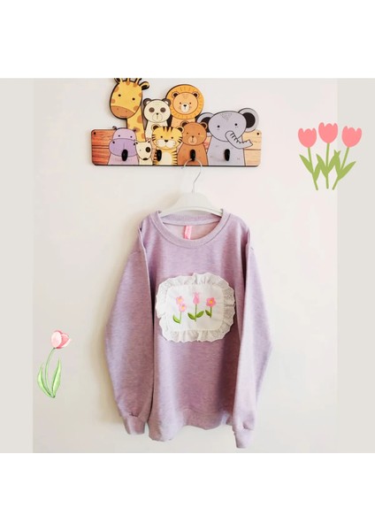 Lale Işlemeli Kız Çocuk Sweat