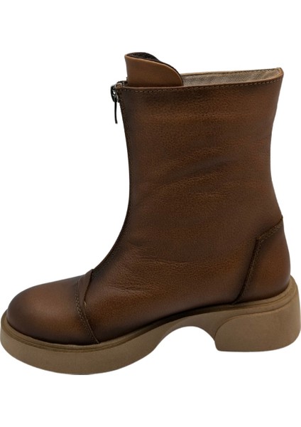 Alize Hi Kadın Deri Fermuarlı Rahat Bot - Alize Hi - Taba - 39 modelleri