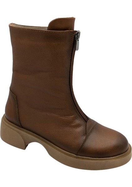 Alize Hi Kadın Deri Fermuarlı Rahat Bot - Alize Hi - Taba - 39 fırsatları