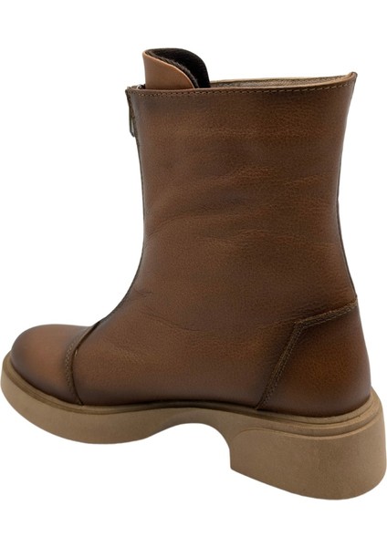 Alize Hi Kadın Deri Fermuarlı Rahat Bot - Alize Hi - Taba - 39 indirimleri