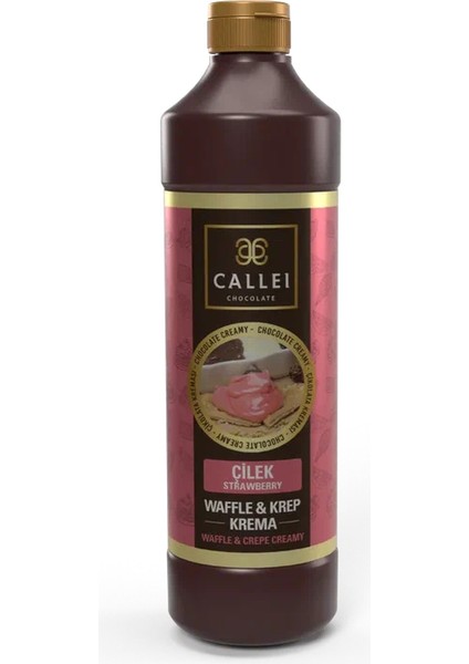 Çilek Şişe Waffle Çikolatası 1000GR