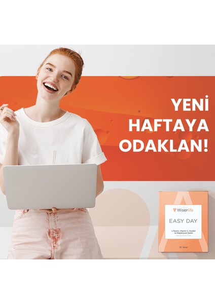 Easy Day L-Teanin, Vitamin C, İnositol ve Magnezyum İçeren Takviye Edici Gıda 30 Tablet