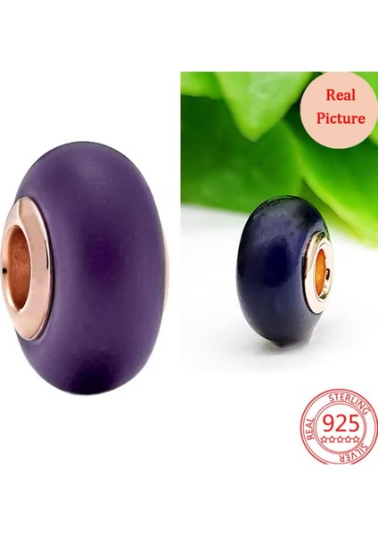 925 Ayar Mat Mor Murano Cam Charm modelleri