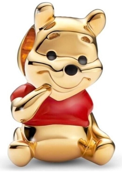 Disney Winnie The Pooh Charm 925 Ayar Gümüş Altın Kaplama
