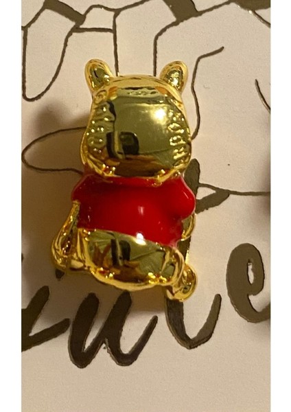 Disney Winnie The Pooh Charm 925 Ayar Gümüş Altın Kaplama