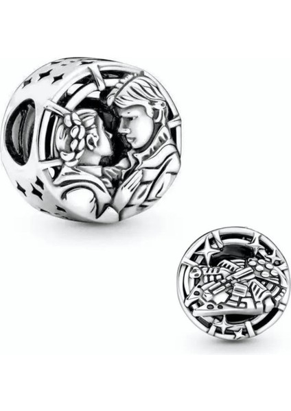 Obivankenobi ve Prenses Leia 925 Ayar Gümüş Charm