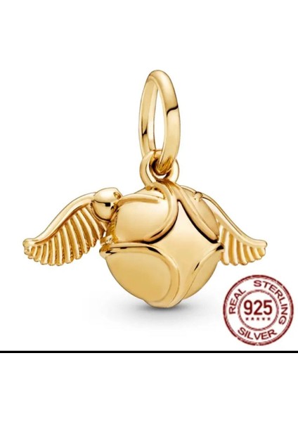 Harry Potter Kanatlı Gold Snatch Charm & Kolye Ucu