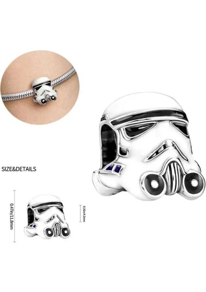 Star Wars Stormtrooper Helmet Charm 925 Ayar Gümüş