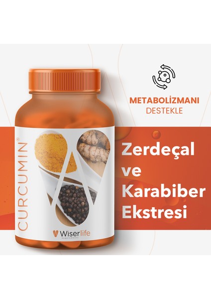 Curcumin Kurkumin ve Karabiber Ekstresi İçeren Takviye Edici Gıda 30 Kapsül