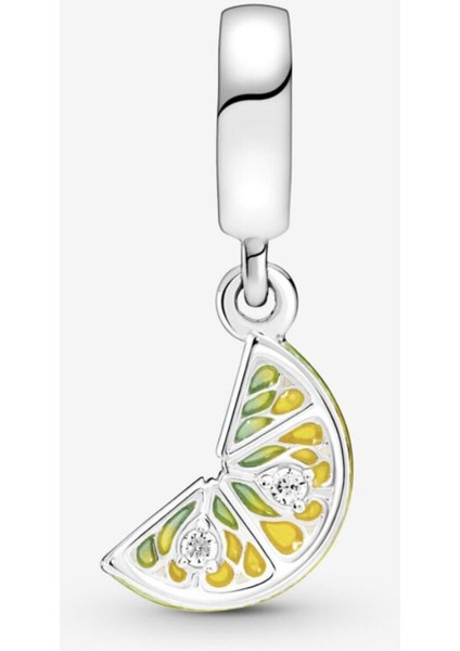 Işıltılı Limon Dilimi Sallantılı Charm